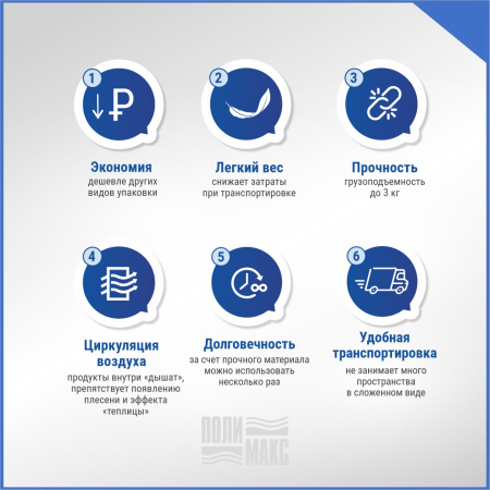 Сетка овощная ручная 5 кг, 25 х 39 см, фиолетовый, скрутки по 10 шт.